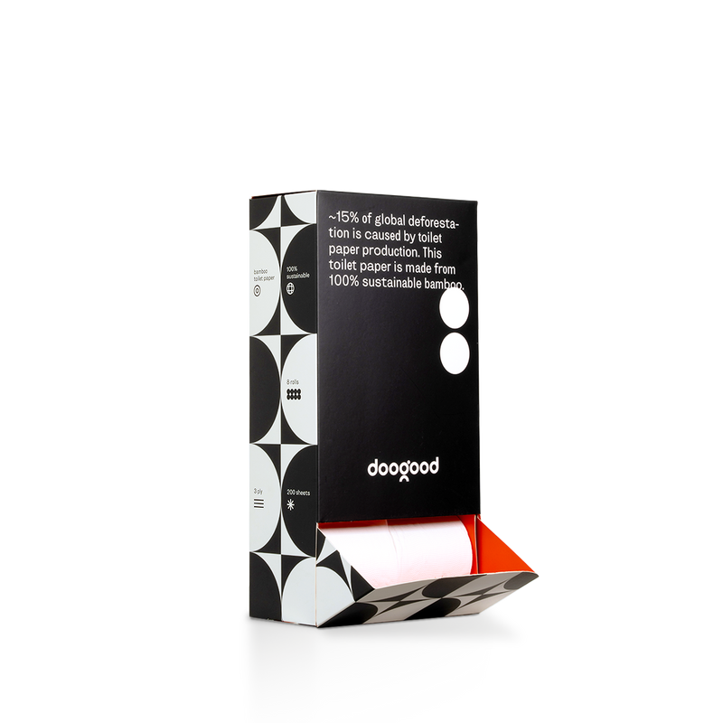 100% Bamboo Toilet Paper, 3-ply, Toxin-free, Zero Plastic - 8 rolls