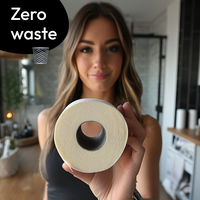 ucg image of a girl holding a bamboo toilet paper roll