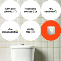 Bamboo toilet rolls in bathroom